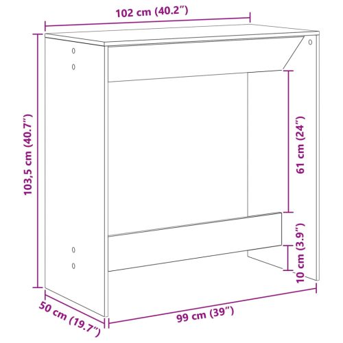  Bárasztal Fekete tölgy 102 x 50 x 103,5 cm Faanyag