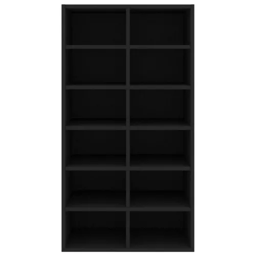  fekete szerelt fa cipőtartó 54 x 34 x 100,5 cm