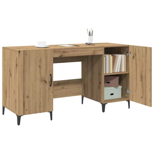  Asztal tárolóval ajtóval Művészi tölgy 140 x 50 x 75 cm Faanyag