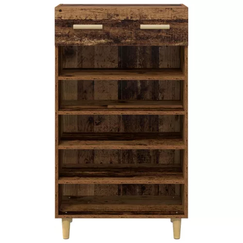  Cipőszekrény fiókkal polcokkal Öreg fa 60 x 35 x 105 cm Faanyag
