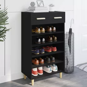    Cipőszekrény fiókkal Fekete tölgy 60 x 35 x 105 cm Faanyag