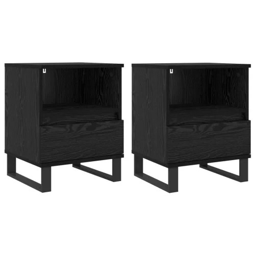  Ágyat tartó szekrény Fekete tölgy 40 x 35 x 50 cm Faanyag