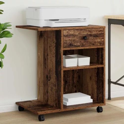  Nyomtatóállvány fiókkal Öreg fa 60 x 40 x 68.5 cm Faanyag