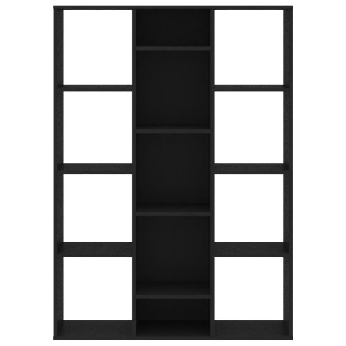  fekete szerelt fa térelválasztó/könyvszekrény 100 x 24 x 140 cm