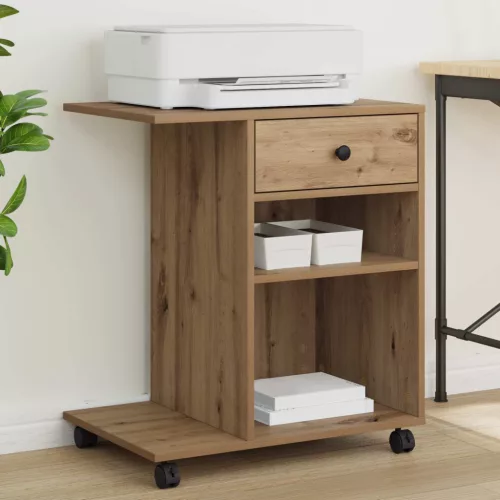  Nyomtatóállvány fiókkal Művészi tölgy 60 x 40 x 68.5 cm Faanyag