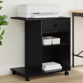    Nyomtatóállvány fiókkal Fekete tölgy 60 x 40 x 68.5 cm Faanyag