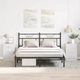  2 db fehér szerelt fa éjjeliszekrény 38 x 35 x 56 cm