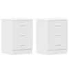  2 db fehér szerelt fa éjjeliszekrény 38 x 35 x 56 cm