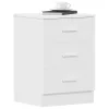  2 db fehér szerelt fa éjjeliszekrény 38 x 35 x 56 cm