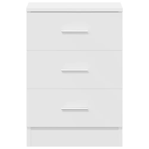  2 db fehér szerelt fa éjjeliszekrény 38 x 35 x 56 cm