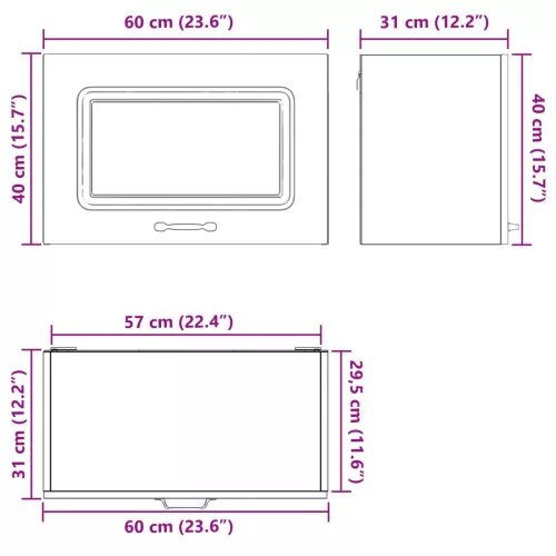  Konyhaszekrény Kalmar Fekete tölgy 60 x 31 x 40 cm Faanyag
