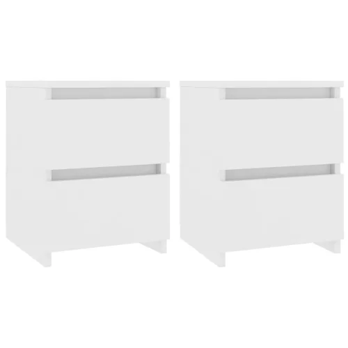 2 db fehér szerelt fa éjjeliszekrény 30 x 30 x 40 cm