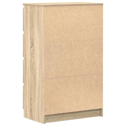  sonoma-tölgy színű szerelt fa tálalószekrény 60 x 35 x 98,5 cm