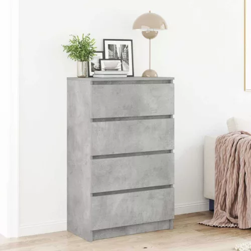  betonszürke szerelt fa tálalószekrény 60 x 35 x 98,5 cm
