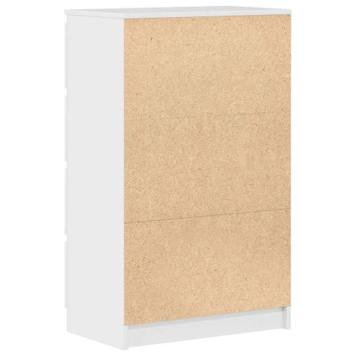  magasfényű fehér szerelt fa tálalószekrény 60 x 35 x 98,5 cm