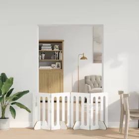    Hajtható állatkerítés 4 pcs Fehér 201 x 38 x 70 cm Mérnöki fa