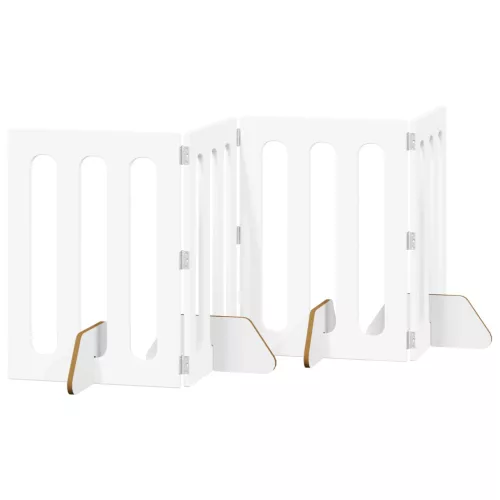  Hajtható állatkerítés 4 pcs Fehér 201 x 38 x 70 cm Mérnöki fa