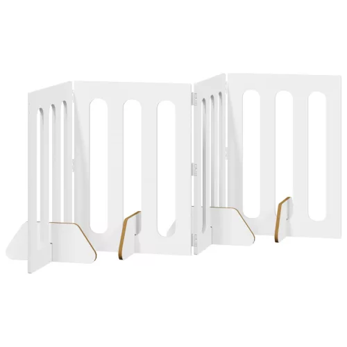  Hajtható állatkerítés 4 pcs Fehér 201 x 38 x 70 cm Mérnöki fa