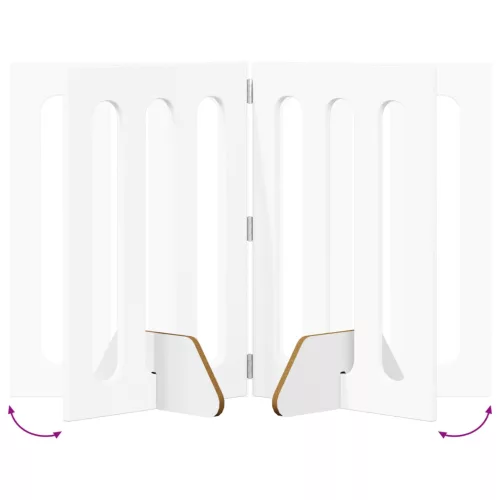  Hajtható állatkerítés 4 pcs Fehér 201 x 38 x 70 cm Mérnöki fa