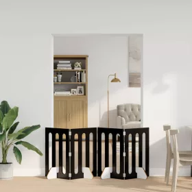   Hajtható állatkerítés 4 pcs Fekete Tölgy 201 x 38 x 70 cm