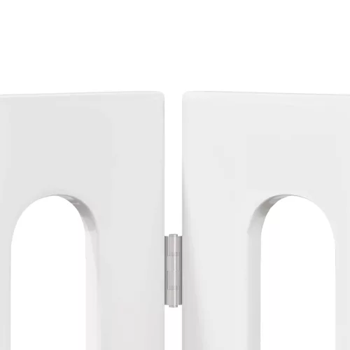  Hajtható állatkerítés 4 pcs Magasfényű Fehér 201 x 38 x 70 cm