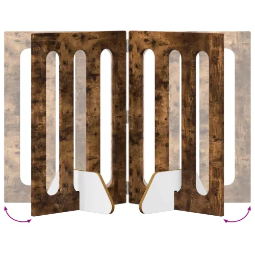  Hajtható állatkerítés 2 pcs Füstölt Tölgy 100,5 x 38 x 70 cm