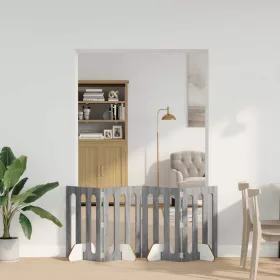   Hajtható állatkerítés 4 pcs Szürke Sonoma 201 x 38 x 70 cm