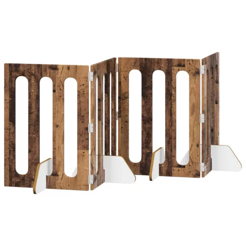  Hajtható állatkerítés 4 pcs Tölgyfa 201 x 38 x 70 cm Mérnöki fa
