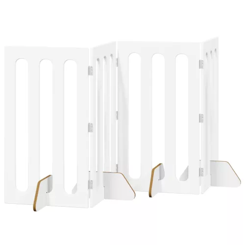  Hajtható állatkerítés 4 pcs Fehér 201 x 38 x 90 cm Mérnöki fa