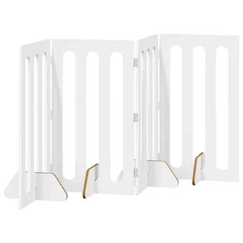  Hajtható állatkerítés 4 pcs Fehér 201 x 38 x 90 cm Mérnöki fa