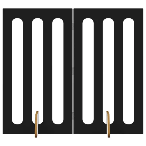  Hajtható állatkerítés 2 pcs Fekete Tölgy 100,5 x 38 x 90 cm