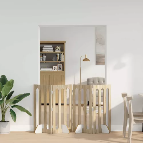  Hajtható állatkerítés 4 pcs Sonoma tölgy 201 x 38 x 90 cm