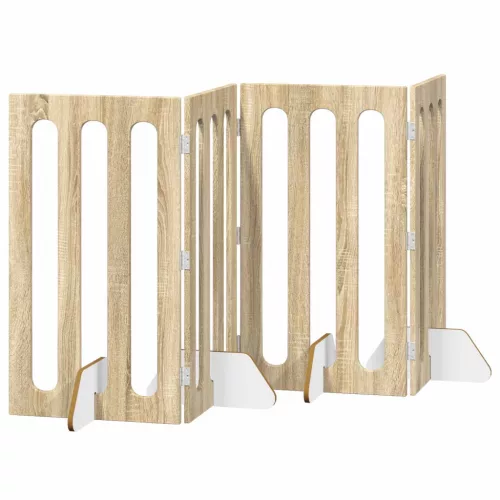  Hajtható állatkerítés 4 pcs Sonoma tölgy 201 x 38 x 90 cm