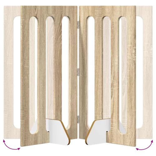  Hajtható állatkerítés 4 pcs Sonoma tölgy 201 x 38 x 90 cm