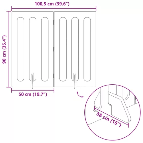  Hajtható állatkerítés 2 pcs Beton Szürke 100,5 x 38 x 90 cm