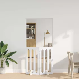    Hajtható állatkerítés 2 pcs Magasfényű Fehér 100,5 x 38 x 90 cm