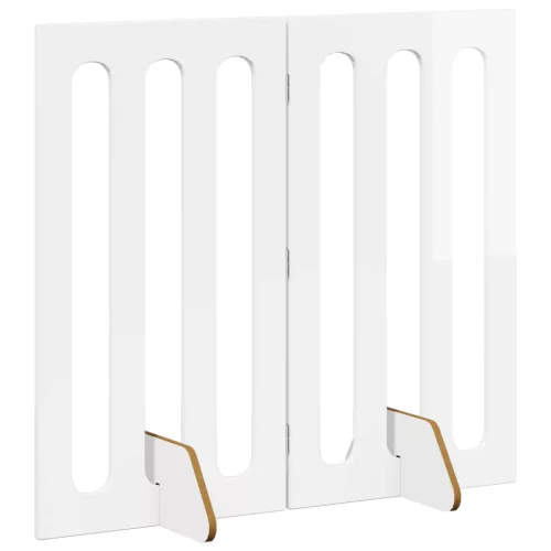  Hajtható állatkerítés 2 pcs Magasfényű Fehér 100,5 x 38 x 90 cm