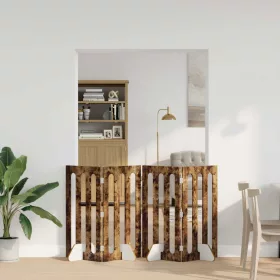    Hajtható állatkerítés 4 pcs Füstölt Tölgy 201 x 38 x 90 cm