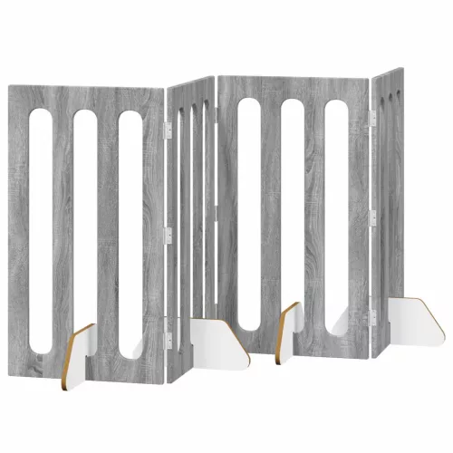  Hajtható állatkerítés 4 pcs Szürke Sonoma 201 x 38 x 90 cm