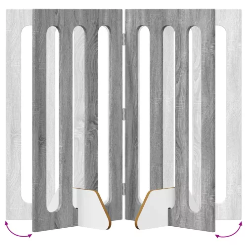  Hajtható állatkerítés 4 pcs Szürke Sonoma 201 x 38 x 90 cm