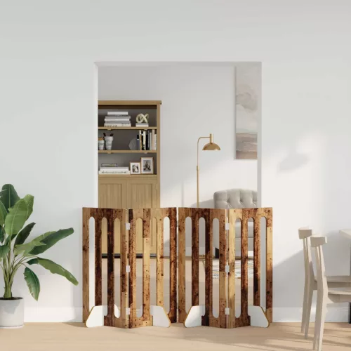  Hajtható állatkerítés 4 pcs Tölgyfa 201 x 38 x 90 cm Mérnöki fa