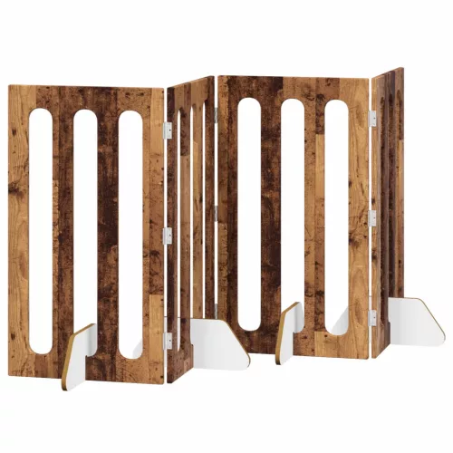  Hajtható állatkerítés 4 pcs Tölgyfa 201 x 38 x 90 cm Mérnöki fa