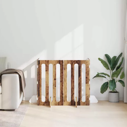  Hajtható állatkerítés 4 pcs Tölgyfa 201 x 38 x 90 cm Mérnöki fa
