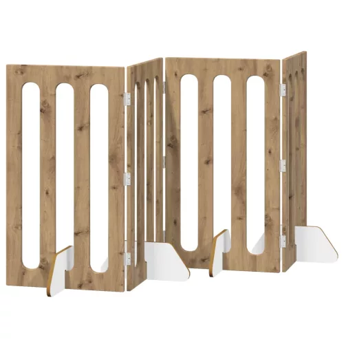  Hajtható állatkerítés 4 pcs Kézműves Tölgy 201 x 38 x 90 cm