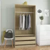  sonoma tölgy színű szerelt fa ruhásszekrény 100 x 50 x 200 cm
