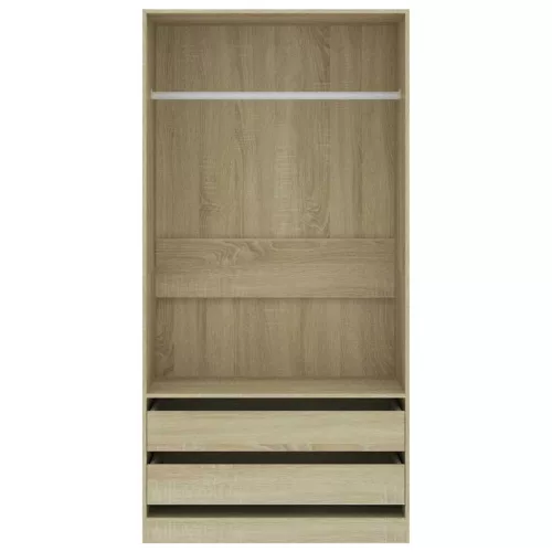  sonoma tölgy színű szerelt fa ruhásszekrény 100 x 50 x 200 cm