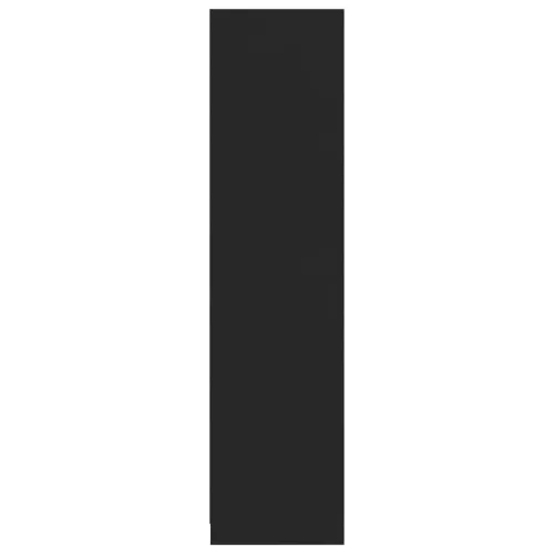  fekete szerelt fa ruhásszekrény fiókokkal 50 x 50 x 200 cm