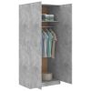  betonszürke szerelt fa ruhásszekrény 80 x 52 x 180 cm