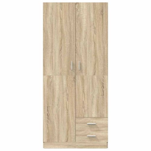  sonoma tölgy színű szerelt fa ruhásszekrény 80 x 52 x 180 cm