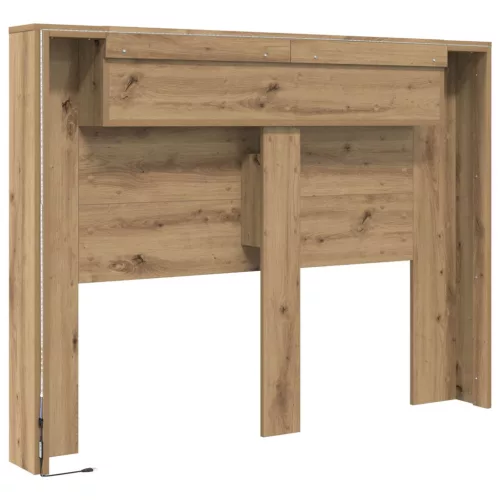  LED-es Fejtámla Szekrény Kézműves Tölgy 140 x 16,5 x 103,5 cm